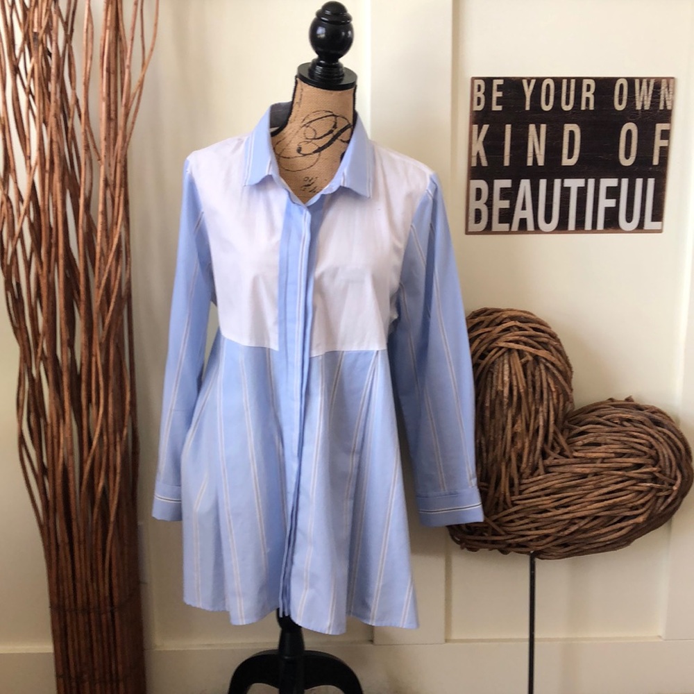 Madison Long Sleeve Striped 100% Cotton Tunic